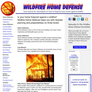 Wildfire Home Defense Website